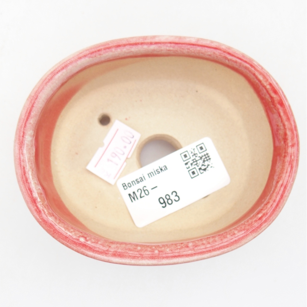 Ceramic bonsai bowl 9 x 7,5 x 3,5 cm, colour red