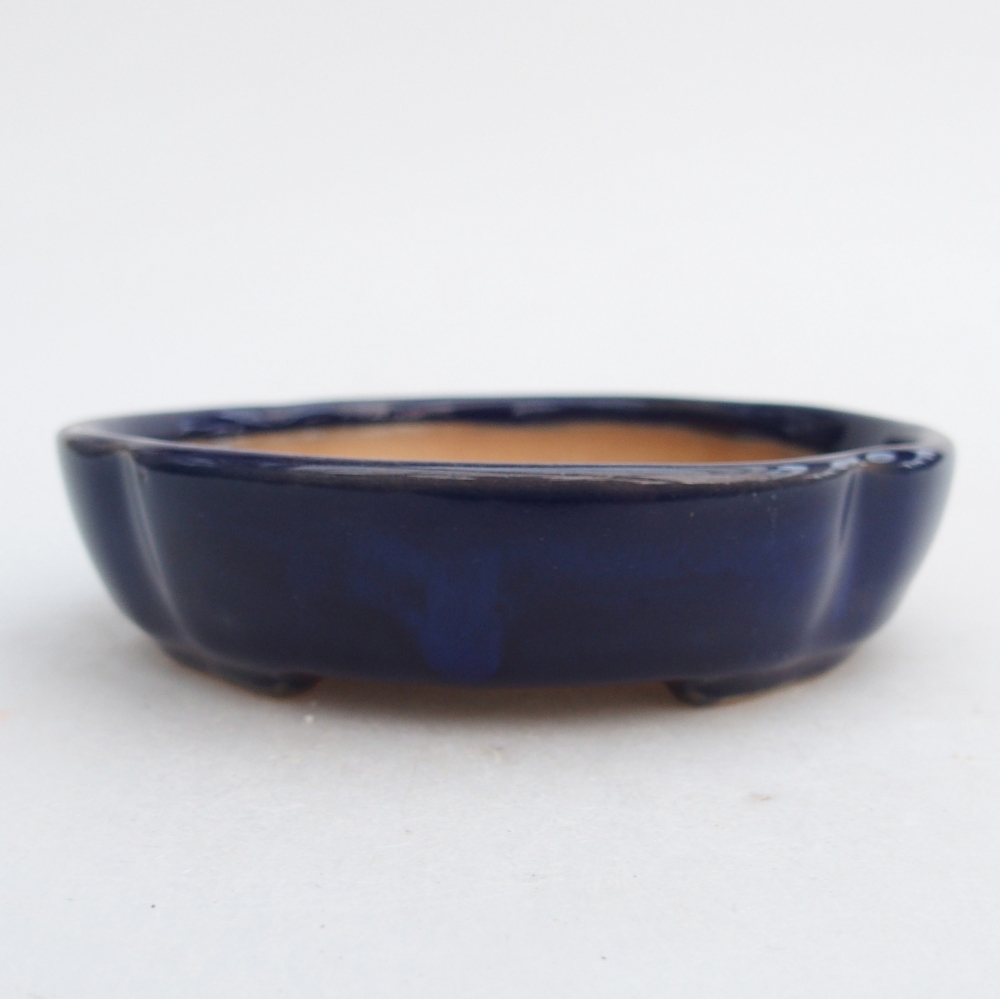 Ceramic bonsai bowl 11 x 11 x 3 cm, colour blue