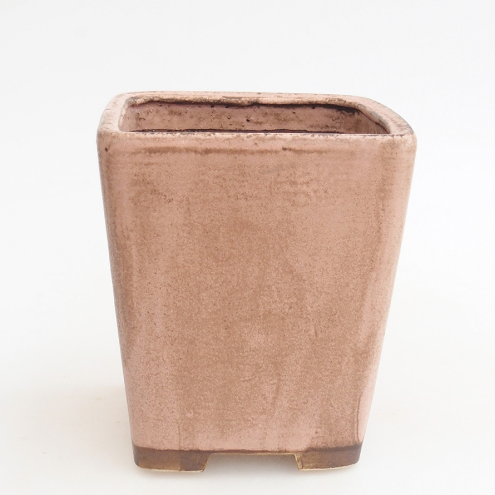 Ceramic bonsai bowl 10 x 10 x 12 cm, pink