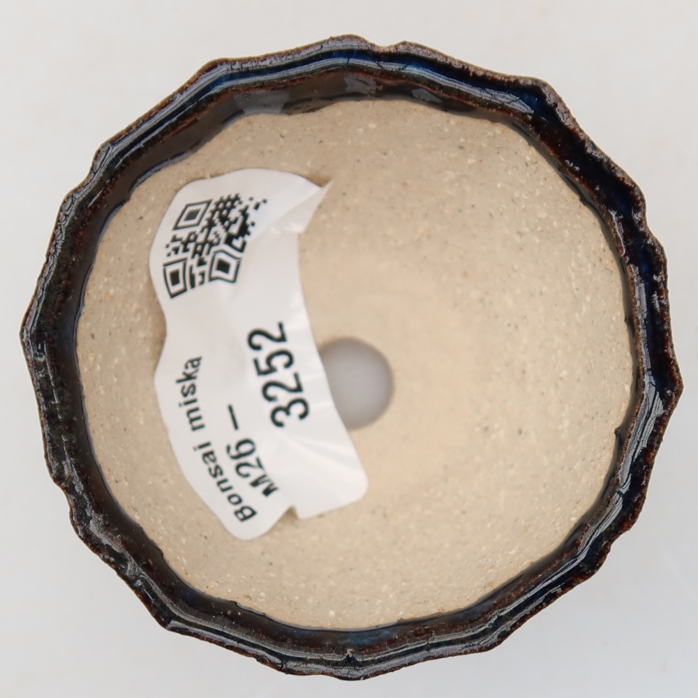 Ceramic bonsai pot, 5.5 x 5.5 x 3.5 cm, blue