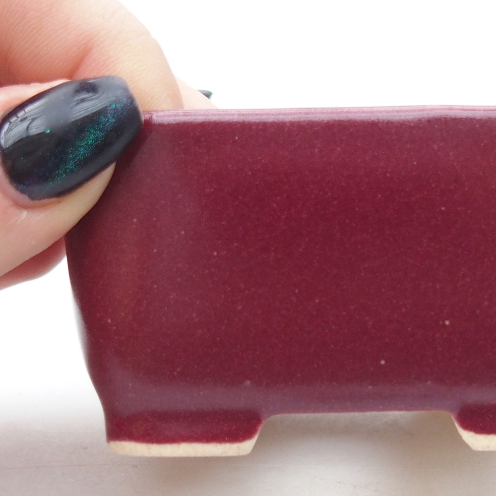 Mini bonsai bowl 7 x 7 x 4 cm, burgundy