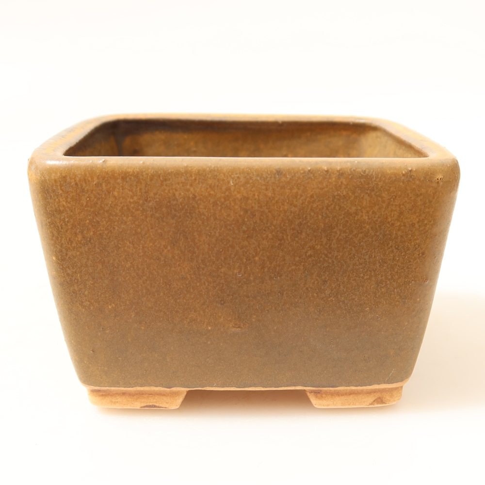 Ceramic bonsai bowl 8,5 x 8,5 x 5,5 cm, brown
