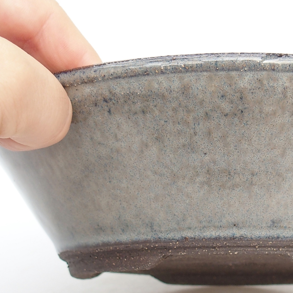 Ceramic bonsai bowl 19 x 19 x 6 cm, grey