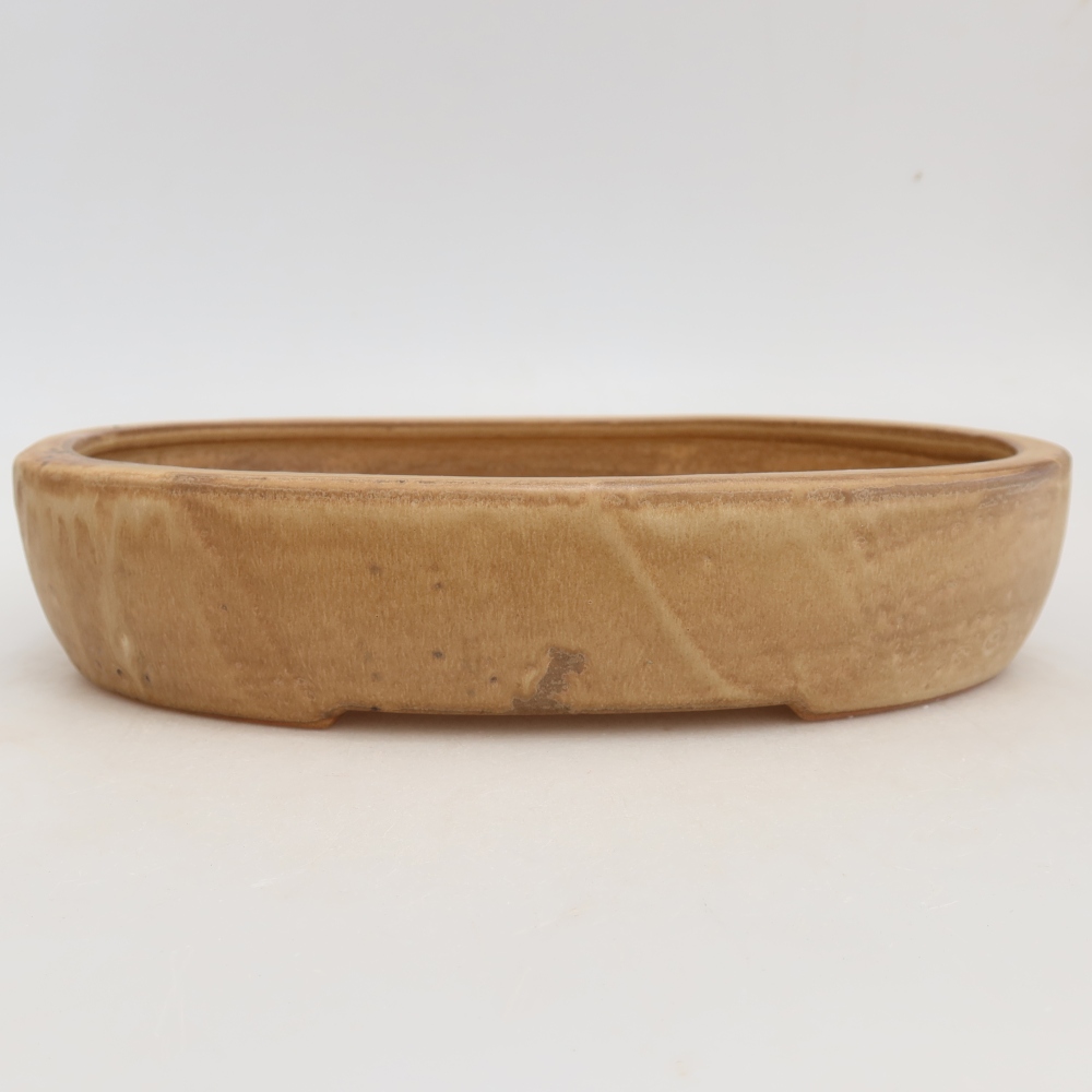 Ceramic bonsai bowl 27 x 21 x 5,5 cm, colour beige