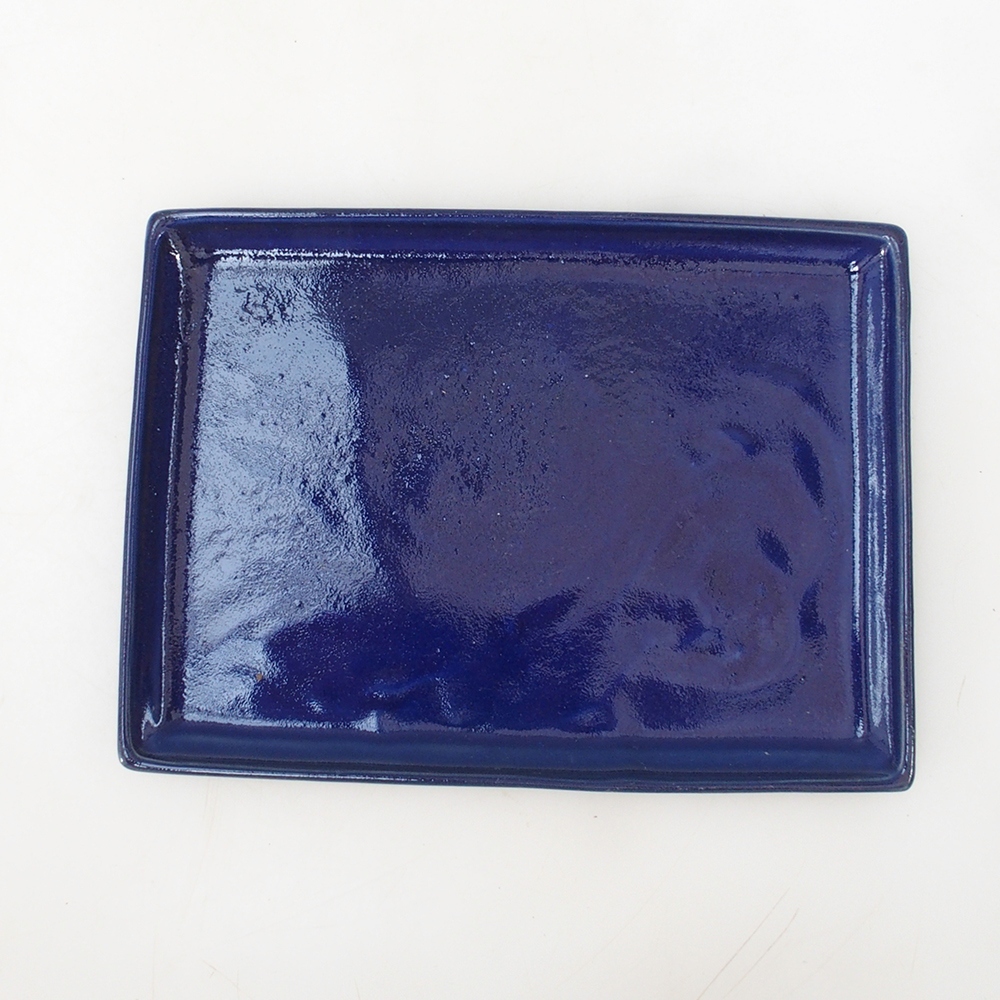 Bonsai bowl rectangle 22.5 x 17 x 1.5 cm - blue