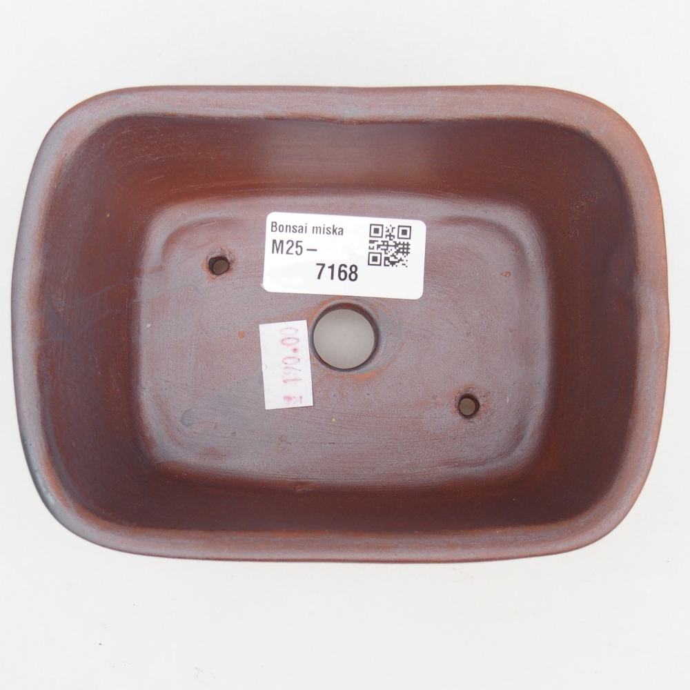 Ceramic bonsai bowl 13,5 x 10,5 x 6 cm, metal colour