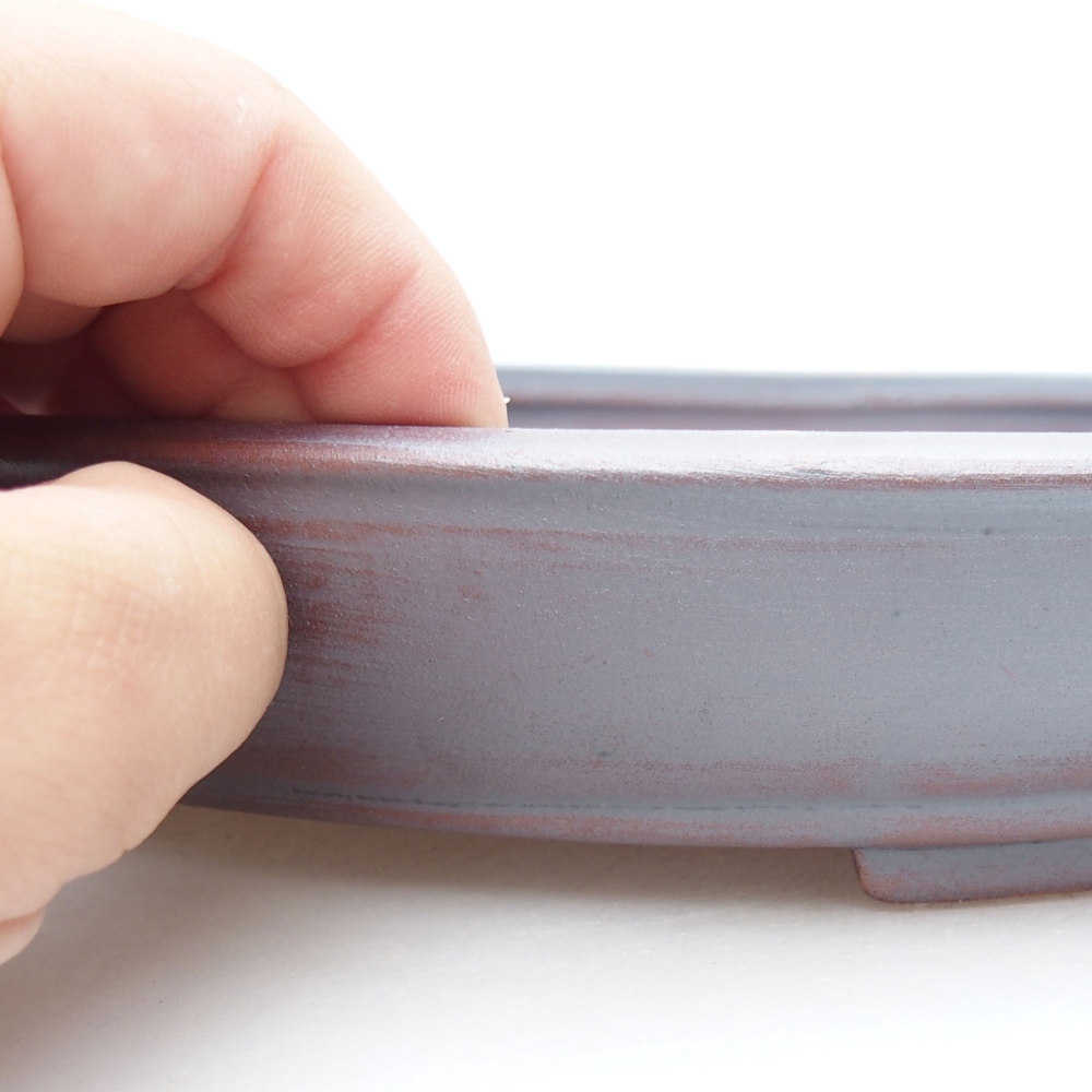 Ceramic bonsai bowl 25 x 20 x 4 cm, color metallic