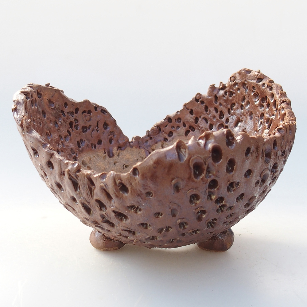 Ceramic Shell 12,5 x 12,5 x 9 cm , colour brown
