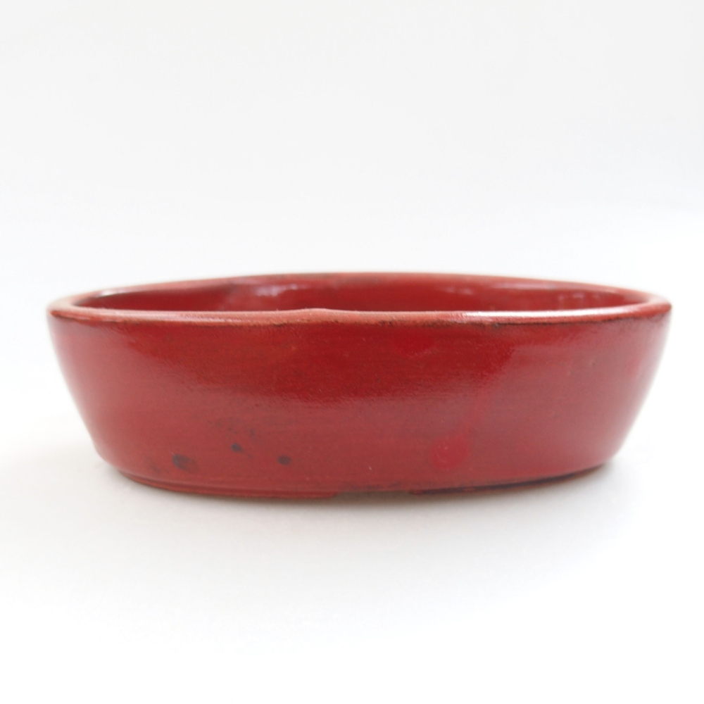 Ceramic bonsai bowl 15 x 9,5 x 4 cm, color red