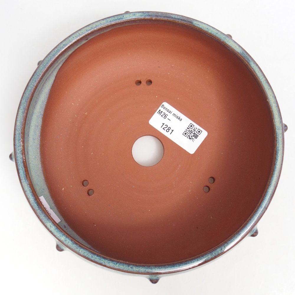 Ceramic bonsai bowl 17 x 17 x 6 cm, colour blue