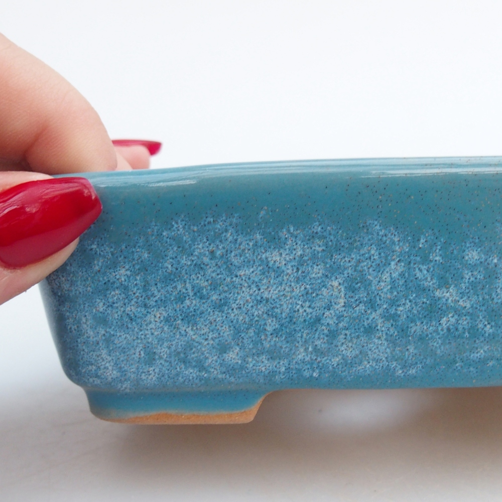 Ceramic bonsai bowl 12 x 10 x 4 cm, colour blue