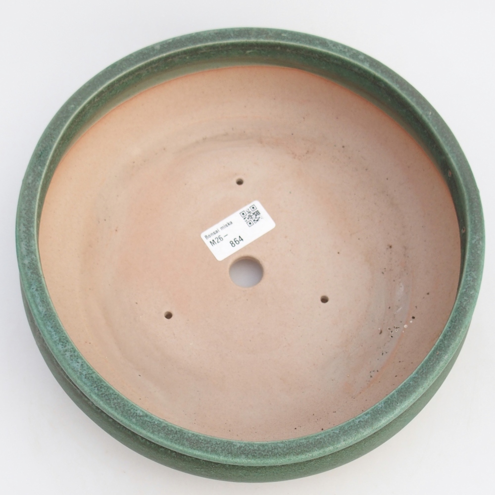Ceramic bonsai bowl 23 x 23 x 8 cm, green