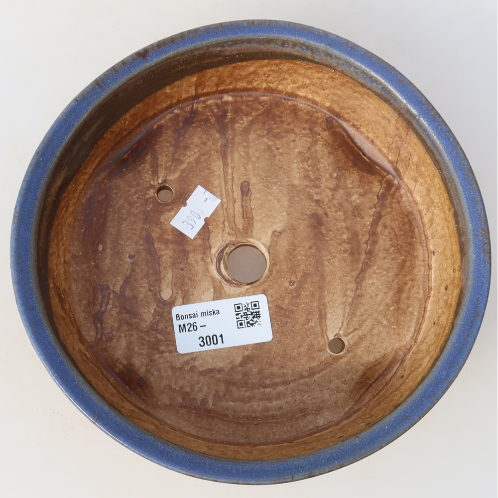 Ceramic bonsai bowl 18 x 18 x 5 cm, colour blue