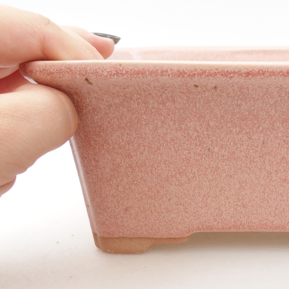 Ceramic bonsai bowl 18 x 14 x 7,5 cm, color pink