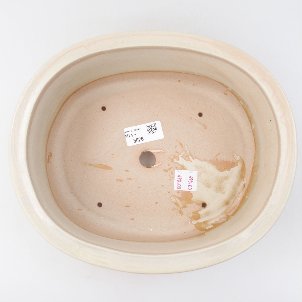 Ceramic bonsai bowl 26 x 22 x 8 cm, color beige