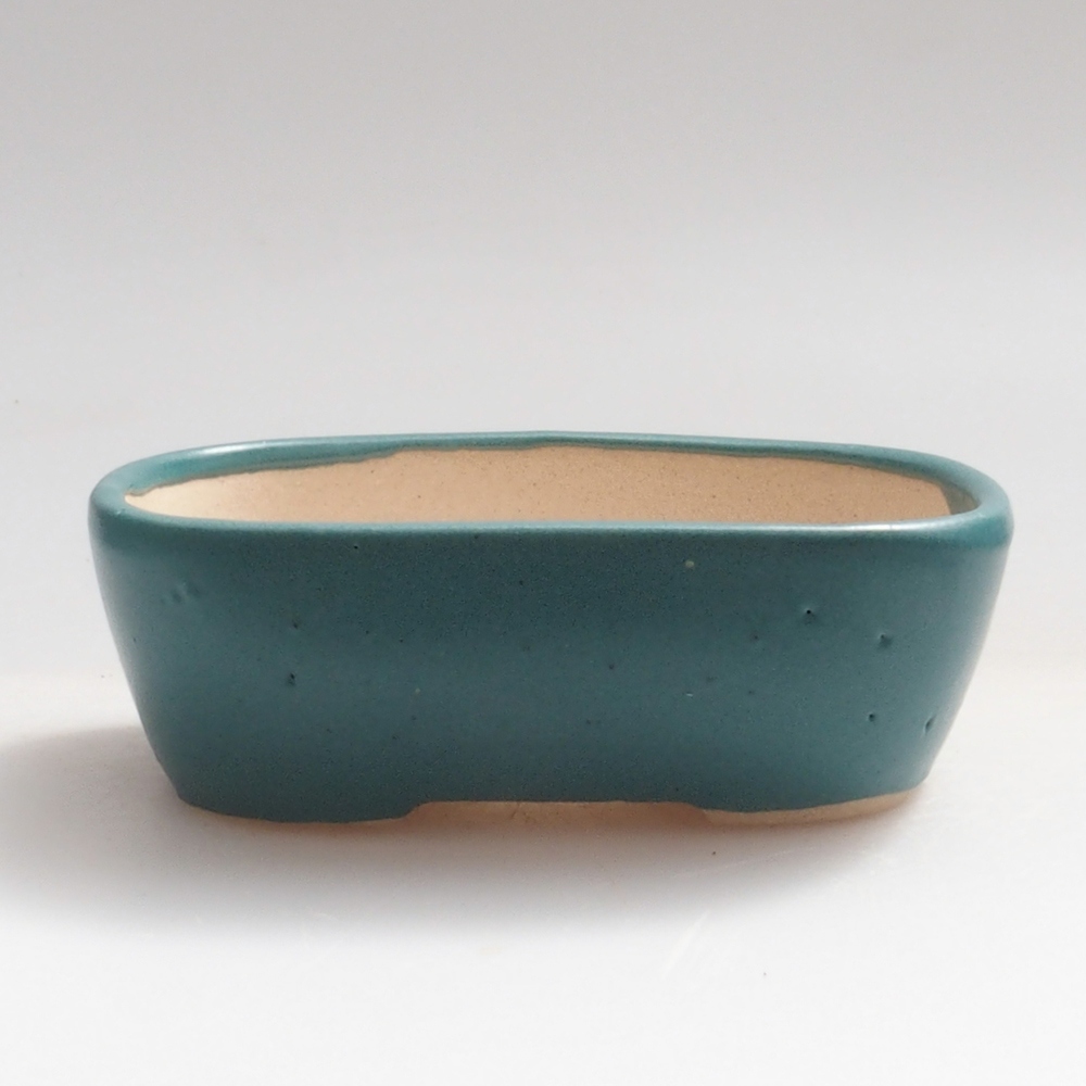 Ceramic bonsai bowl 8 x 6 x 3 cm, color blue