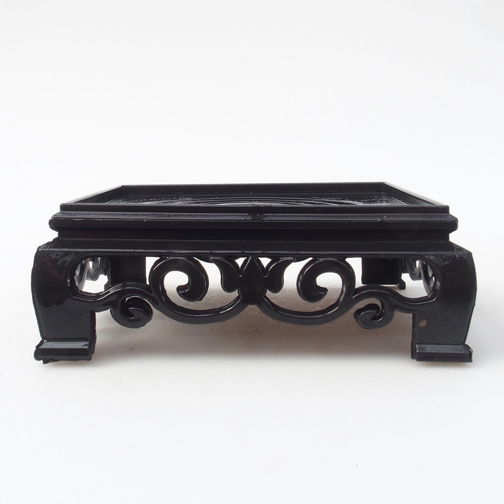 Bonsai table plastic square 11 x 11 x 3,5  cm, color black