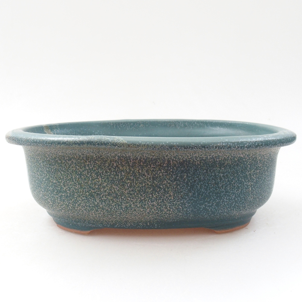 Ceramic bonsai bowl 18 x 14,5 x 6 cm, color blue