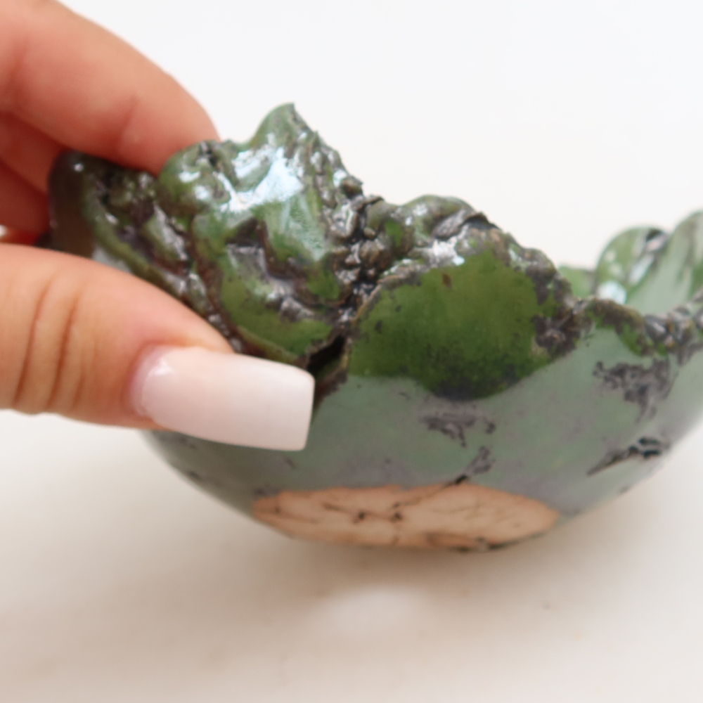 Ceramic Shell  11.5 x 10.5 x 6 cm, green