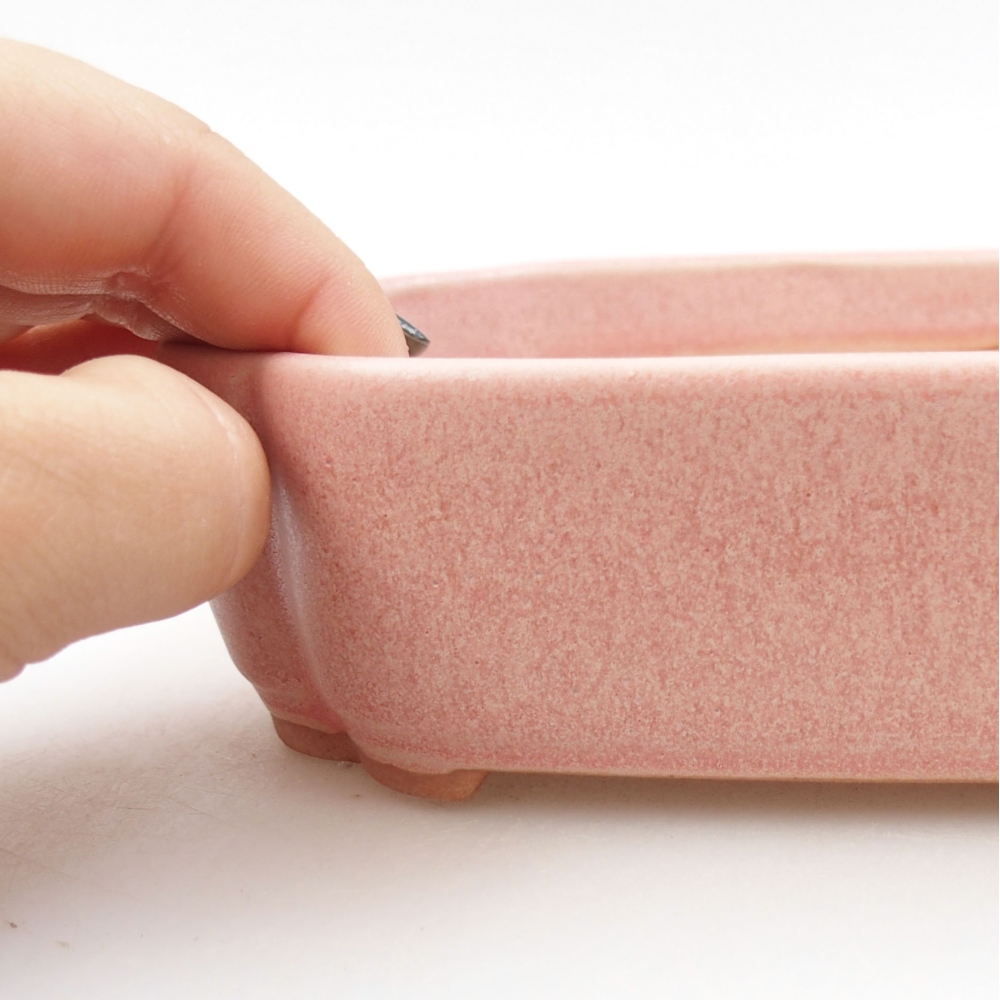 Ceramic bonsai bowl 16 x 12 x 4,5 cm, color pink