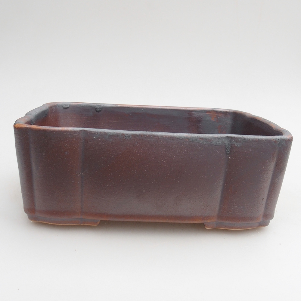 Ceramic bonsai bowl 20 x 17 x 7 cm, metal colour