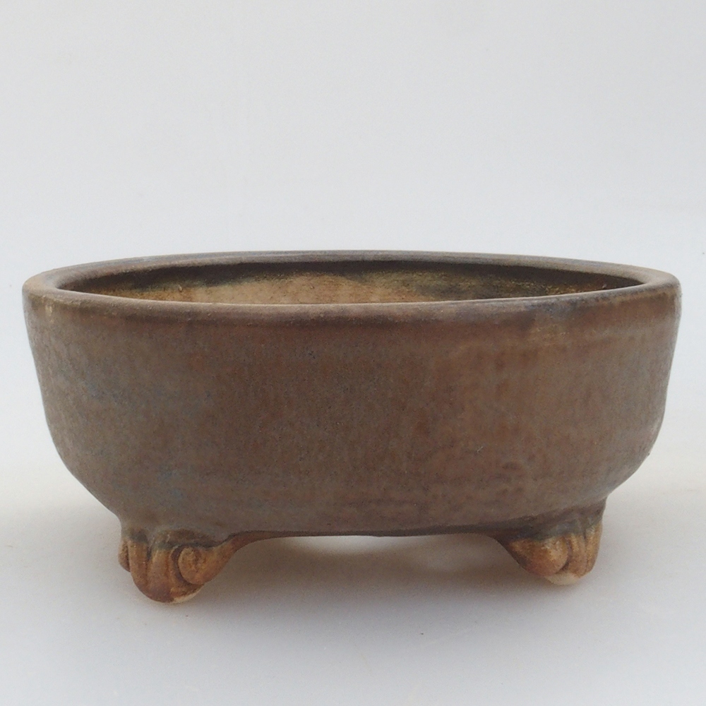 Ceramic bonsai bowl 10,5 x 10,5 x 4,5 cm, color brown