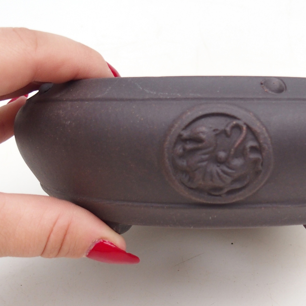 Ceramic bonsai bowl 15,5 x 15,5 x 5 cm, colour black