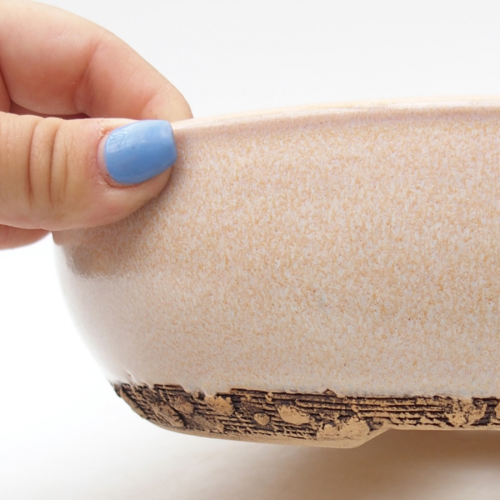 Ceramic bonsai bowl 22 x 22 x 6 cm, color pink