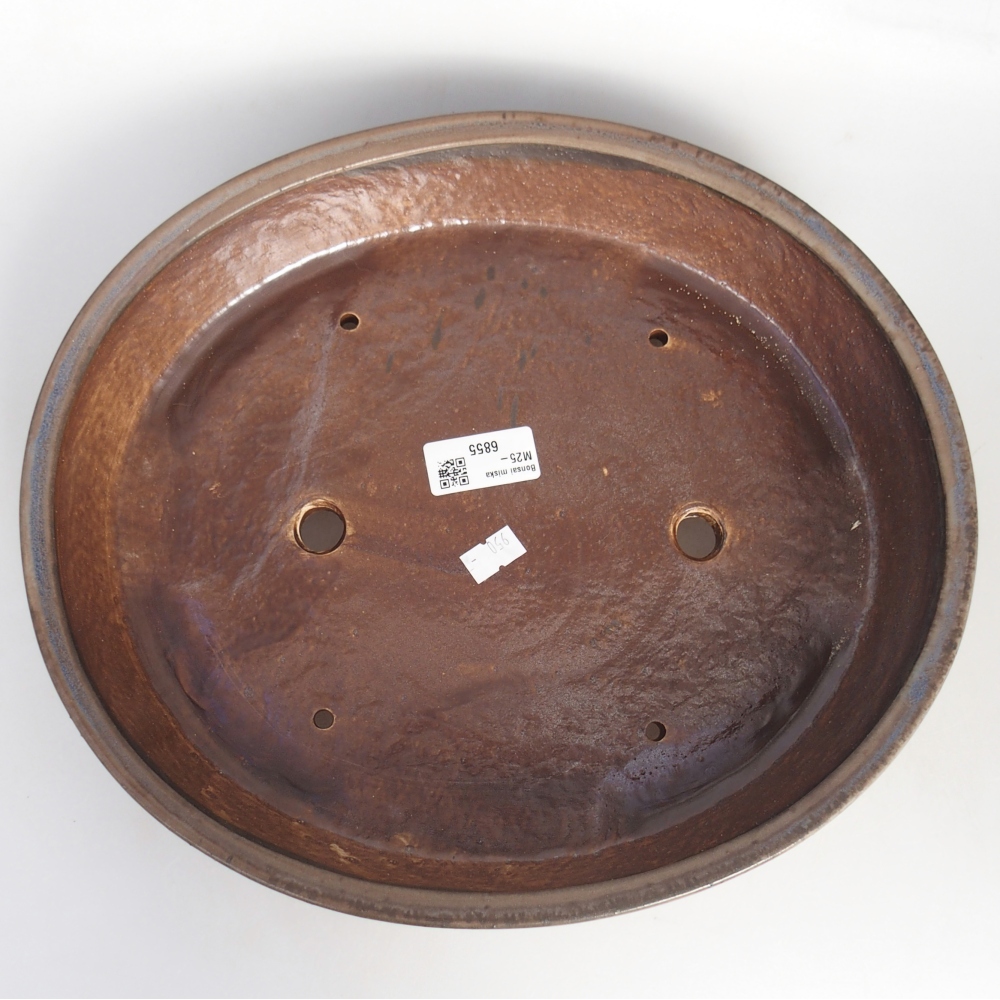 Ceramic bonsai bowl 31,5 x 27,5 x 6,5 cm, colour blue