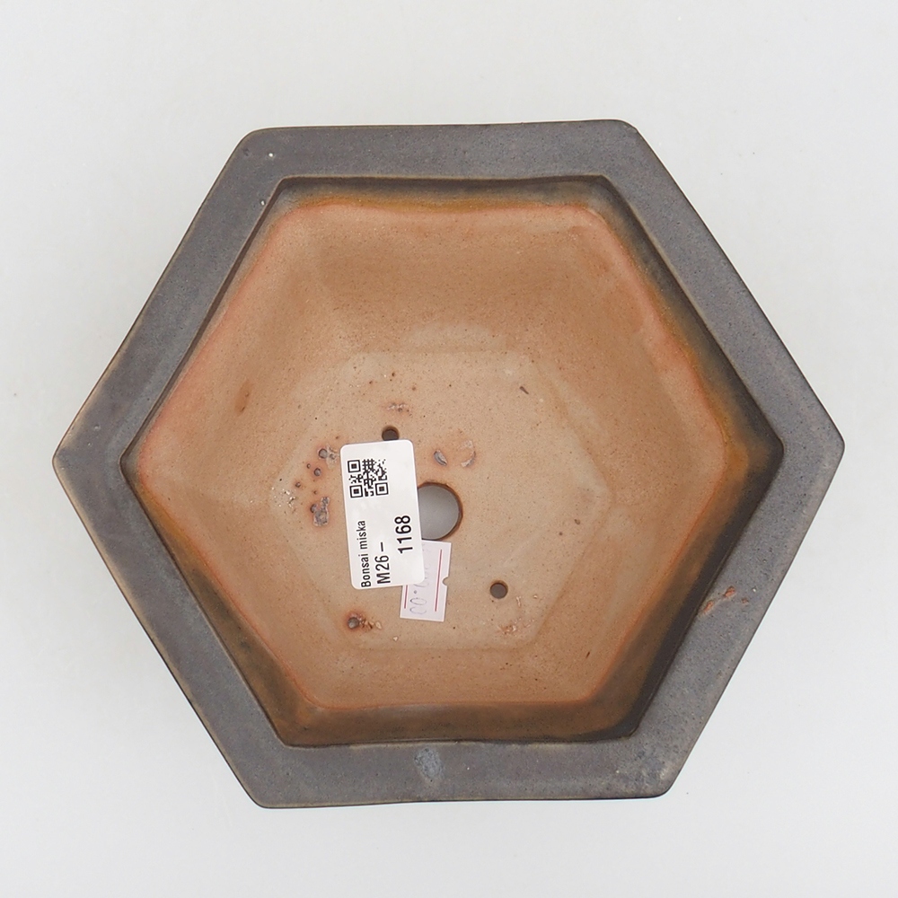 Ceramic bonsai bowl 18 x 16 x 9 cm, green