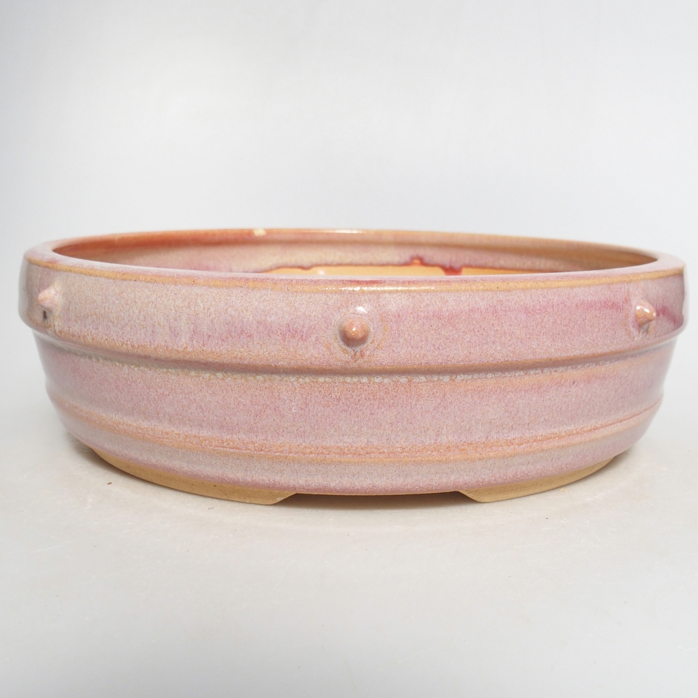 Ceramic bonsai bowl 23 x 23 x 6,5 cm, pink