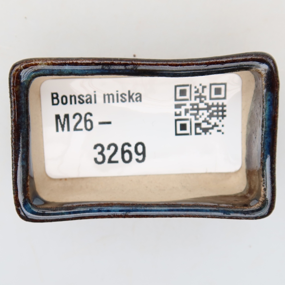 Ceramic bonsai pot, 5 x 3 x 2 cm, blue