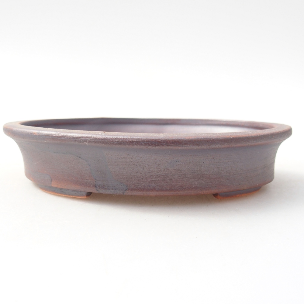 Ceramic bonsai bowl 13 x 10,5 x 3 cm, metal colour