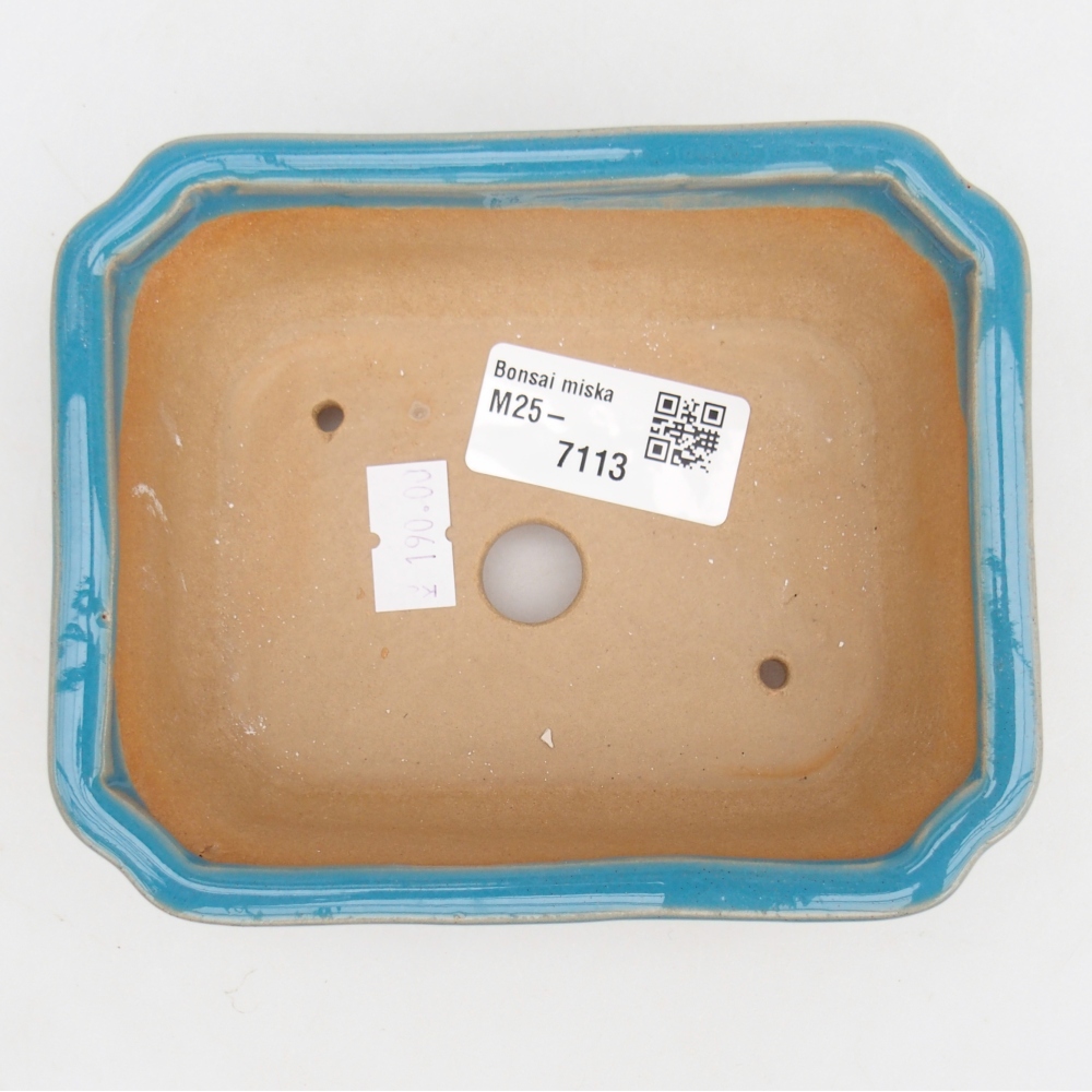 Ceramic bonsai bowl 14 x 11 x 4 cm, colour blue