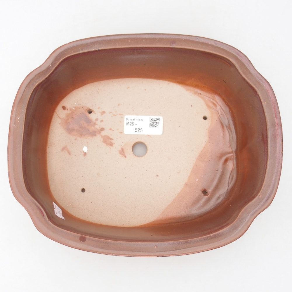 Ceramic bonsai bowl 25 x 21 x 7,5 cm, burgundy