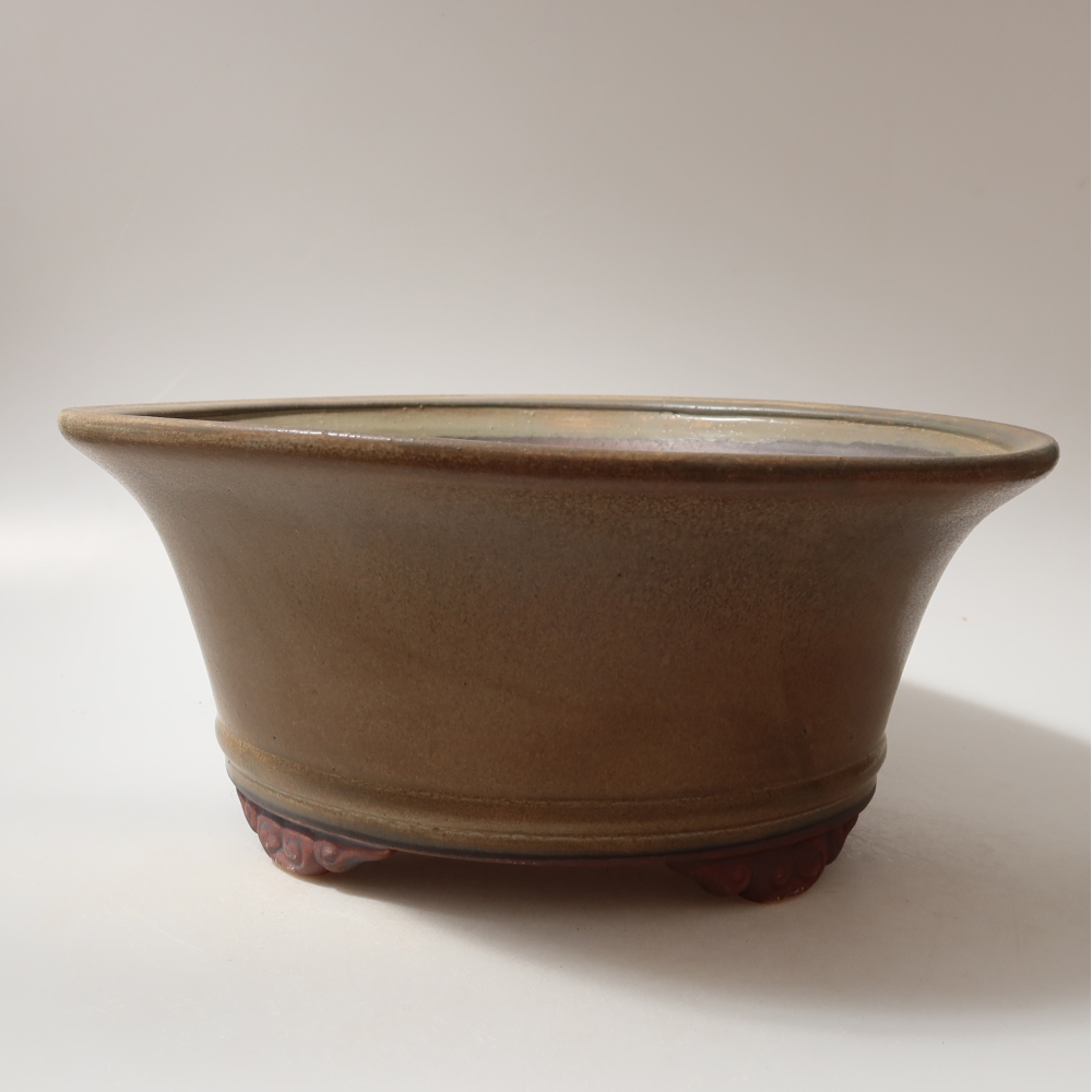 Ceramic bonsai bowl 29 x 29 x 12 cm, brown