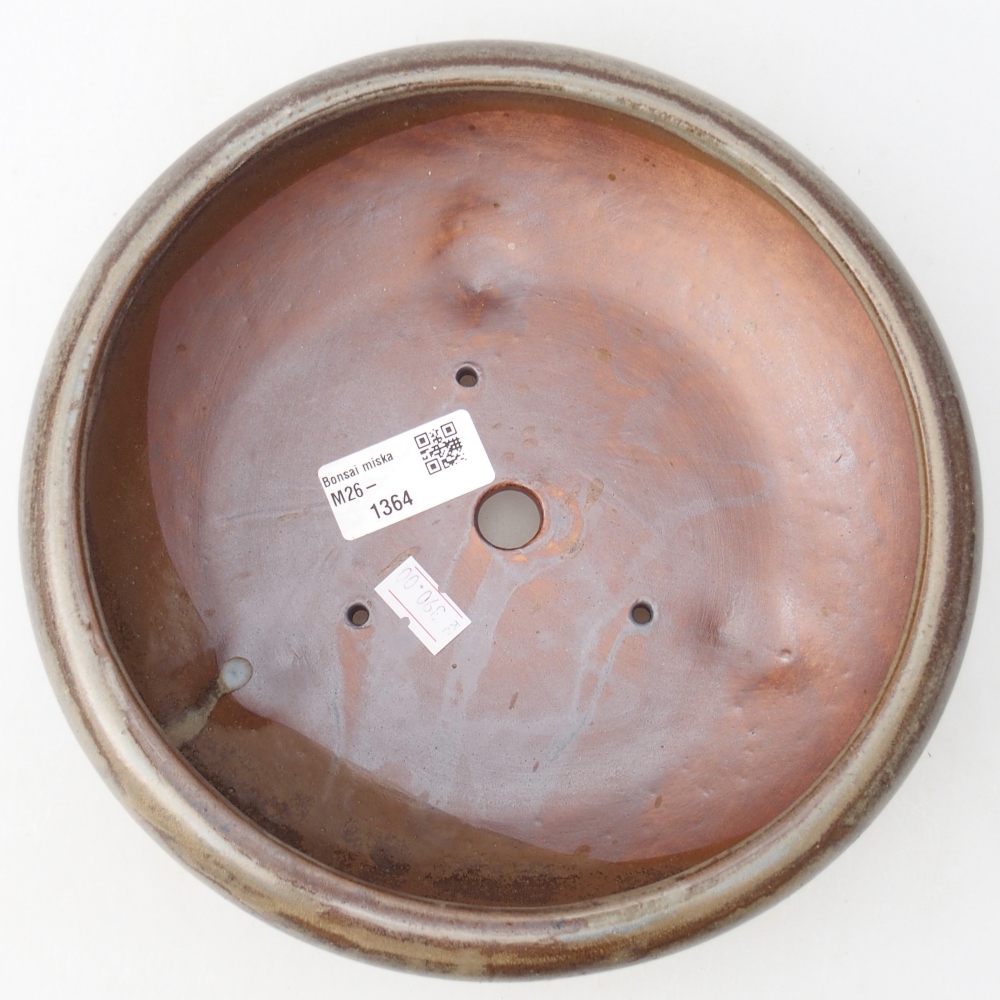 Ceramic bonsai bowl 20 x 20 x 7 cm, brown