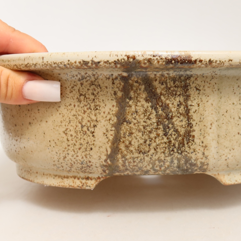 Ceramic bonsai bowl 26 x 22 x 8 cm, colour beige