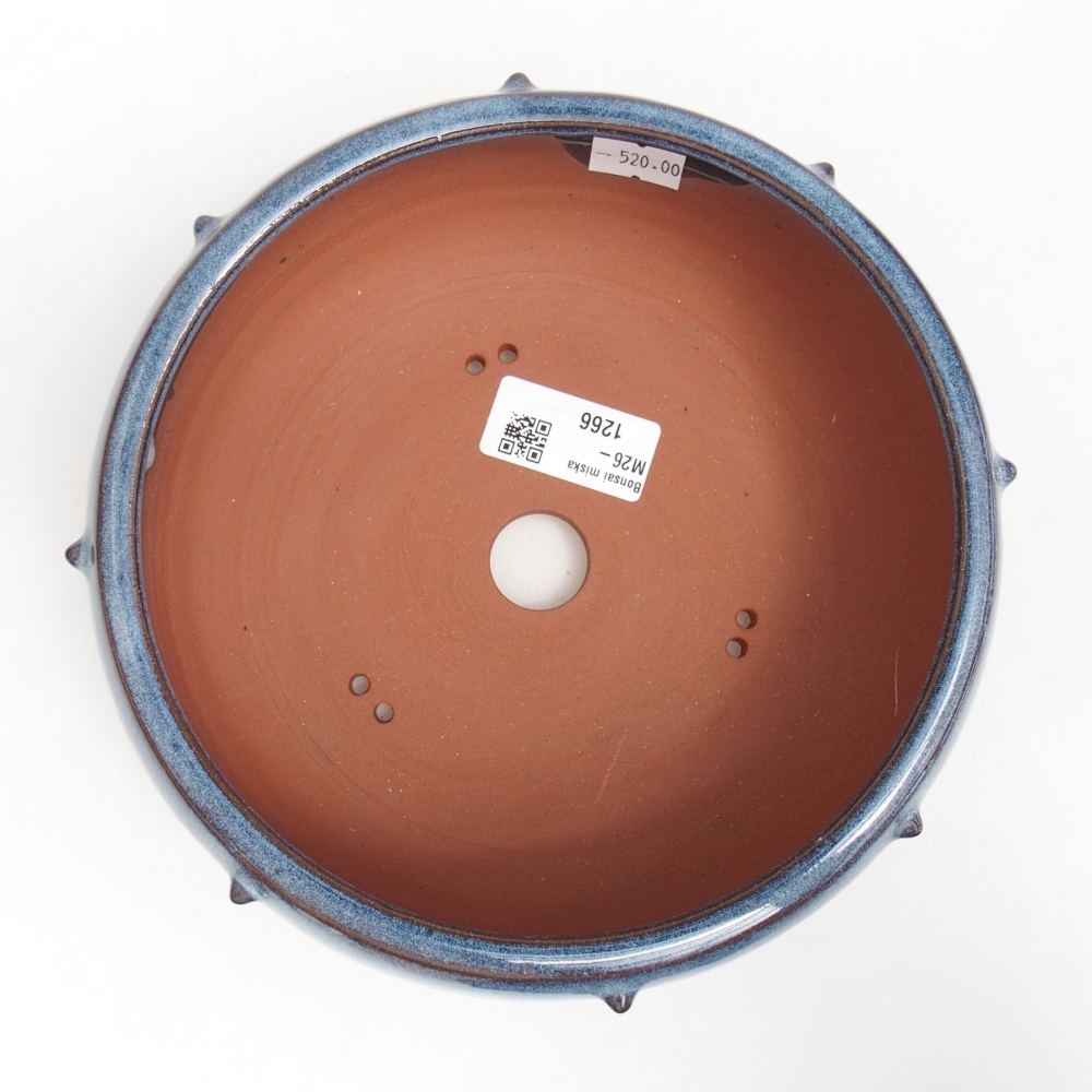Ceramic bonsai bowl 18,5 x 18,5 x 7 cm, colour blue