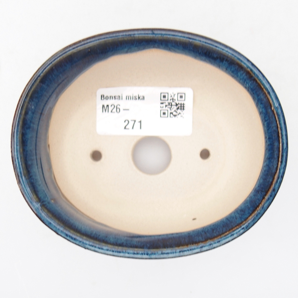 Mini bonsai bowl 9,5 x 8 x 4,5 cm, colour blue