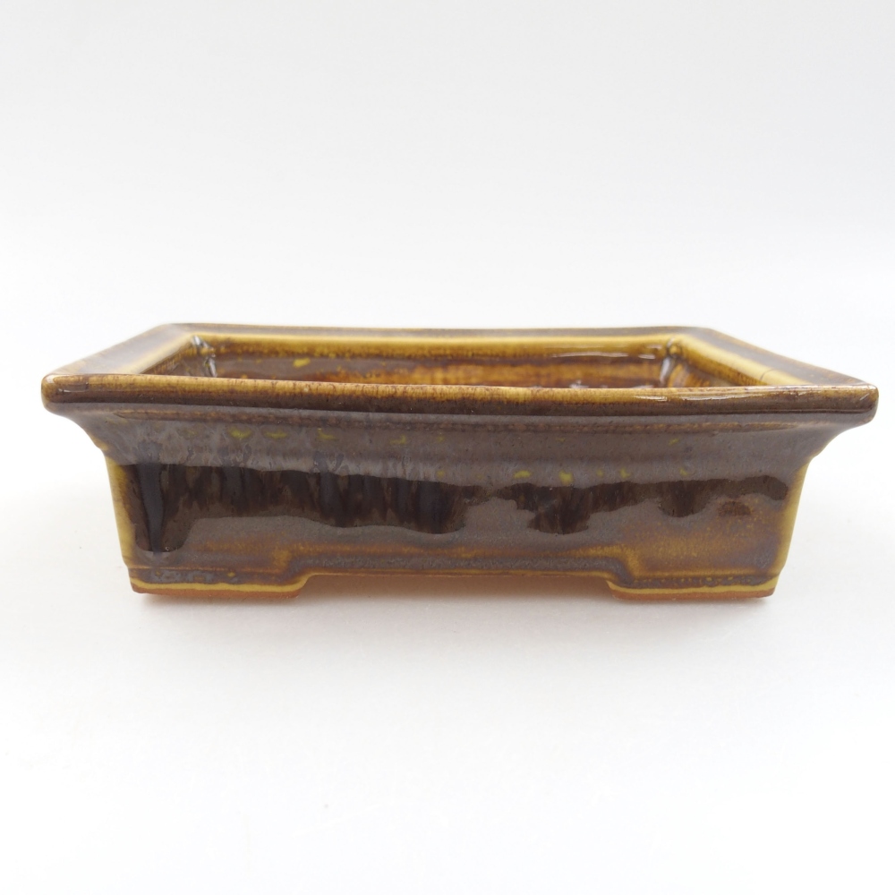 Ceramic bonsai bowl 13 x 10 x 4 cm, color yellow