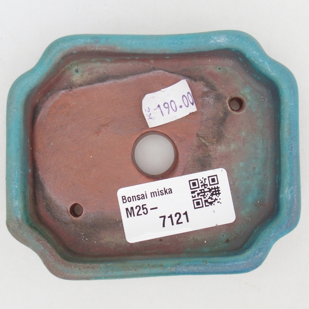 Ceramic bonsai bowl 10 x 8,5 x 2 cm, colour blue