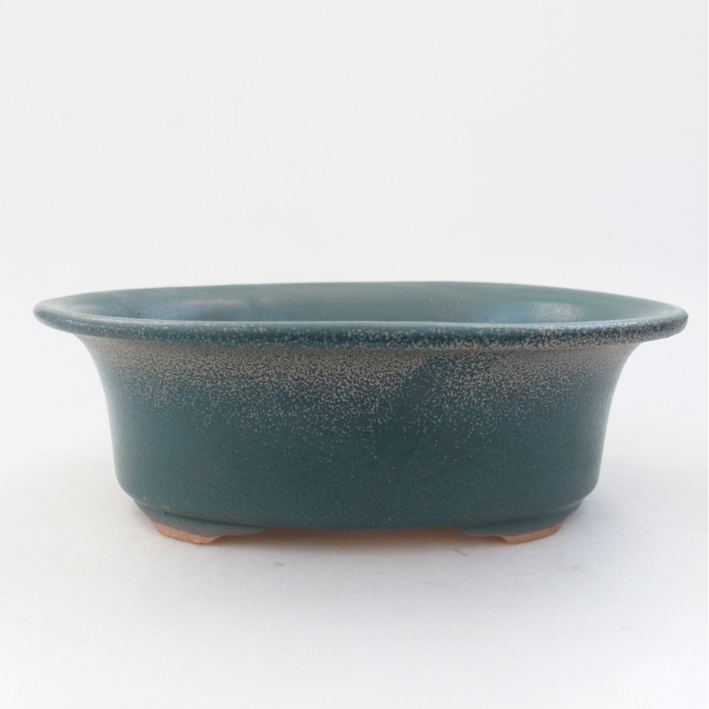 Ceramic bonsai bowl 19,5 x 15,5 x 6,5 cm, colour blue