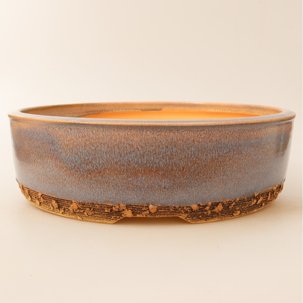 Ceramic bonsai pot, 28 x 28 x 8 cm, blue