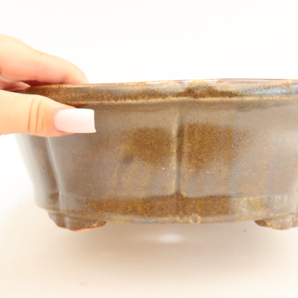 Ceramic bonsai bowl 26 x 26 x 8 cm, brown