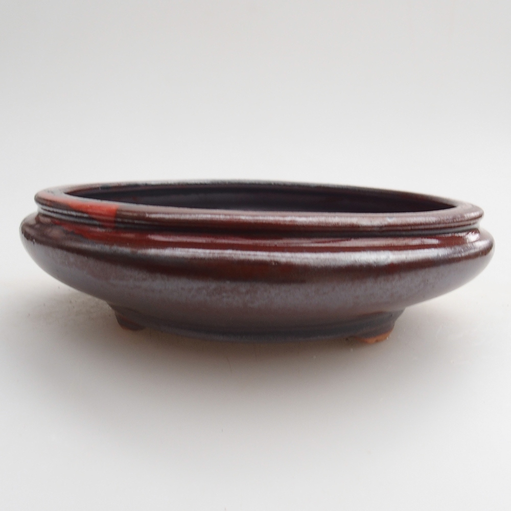 Ceramic bonsai bowl 15 x 15 x 4,5 cm, colour red