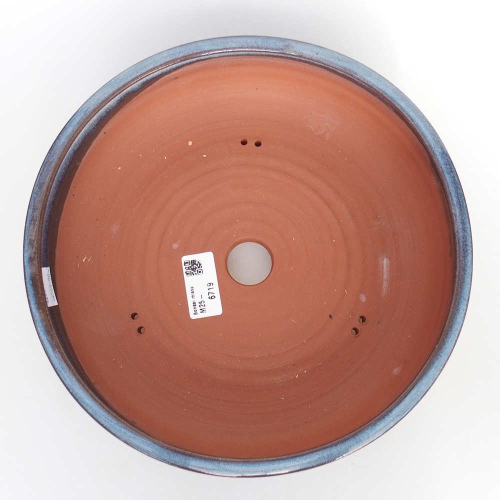 Ceramic bonsai bowl 25,5 x 25,5 x 7 cm, colour blue
