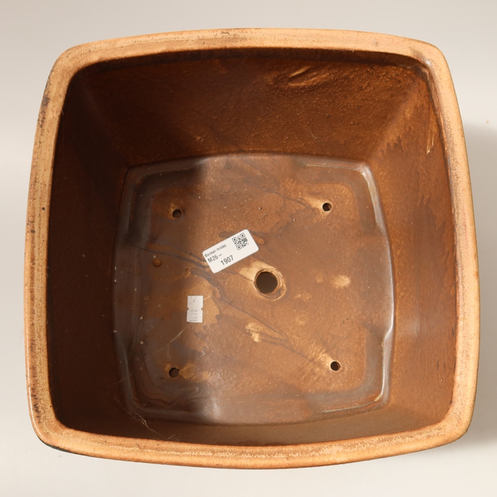 Ceramic bonsai pot, 26.5 x 26.5 x 15.5 cm, pink