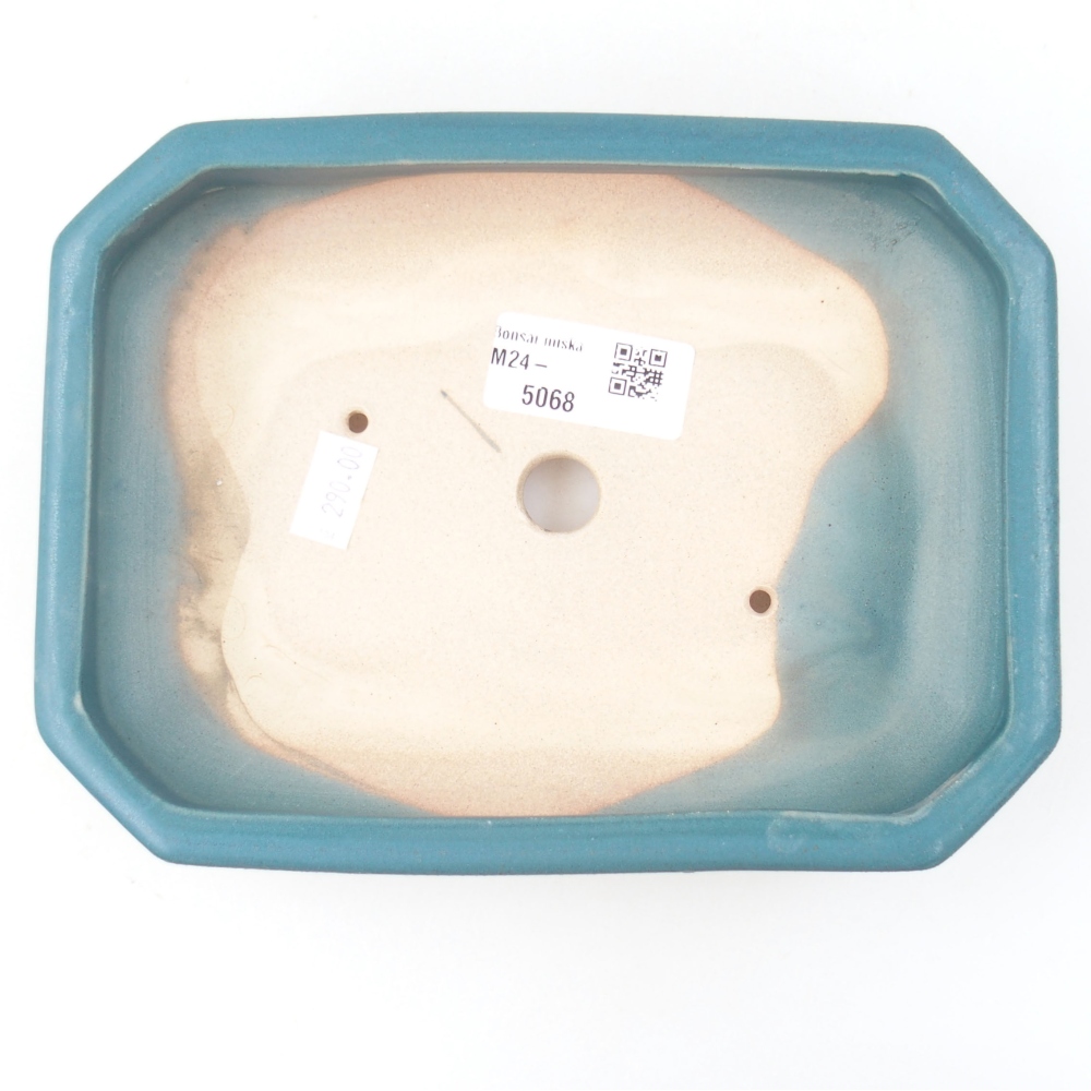 Ceramic bonsai bowl 18,5 x 13,5 x 4 cm, color blue
