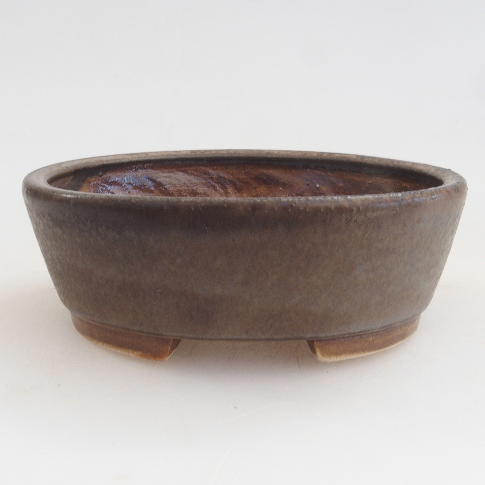 Ceramic bonsai bowl 9,5 x 8 x 3 cm, color brown